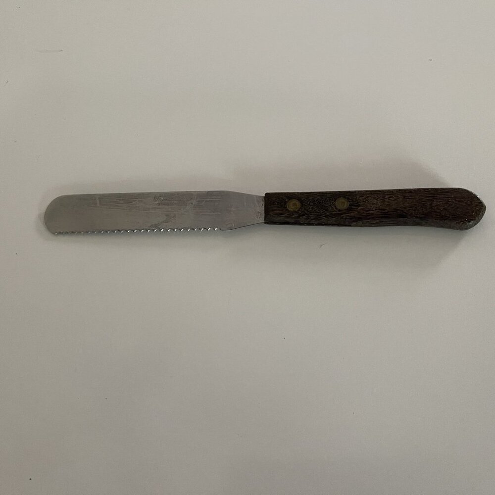 Frontier Forge Spreader Knife Serrated Cheese Icing Spatula Stainless Wood Japan